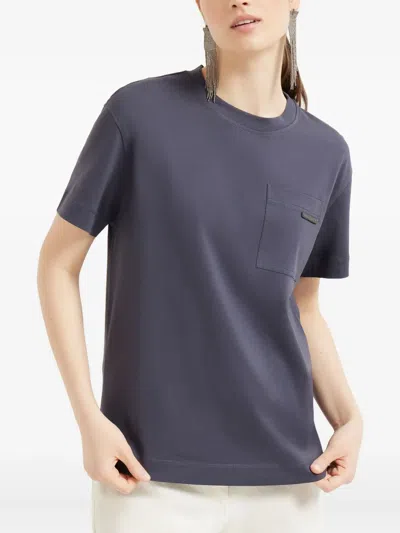 Brunello Cucinelli Cotton Jersey T-shirt In Blue