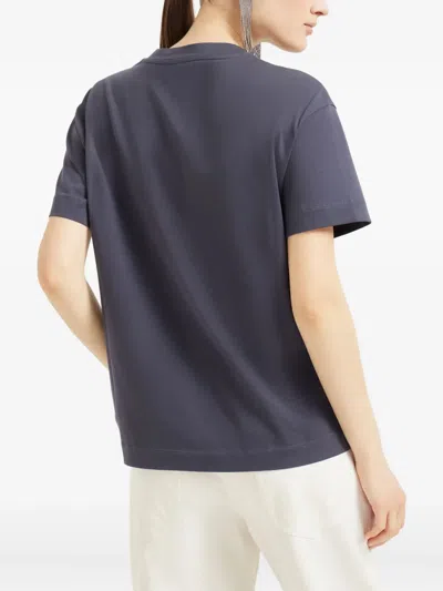 Brunello Cucinelli Cotton Jersey T-shirt In Blue