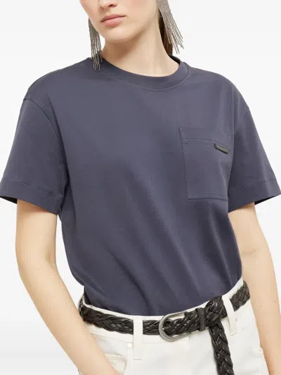 Brunello Cucinelli Cotton Jersey T-shirt In Blue
