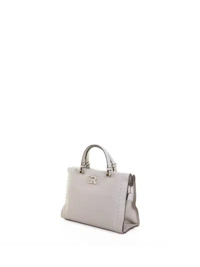 Ermanno Scervino Double Handle Bag Small Sand Leather