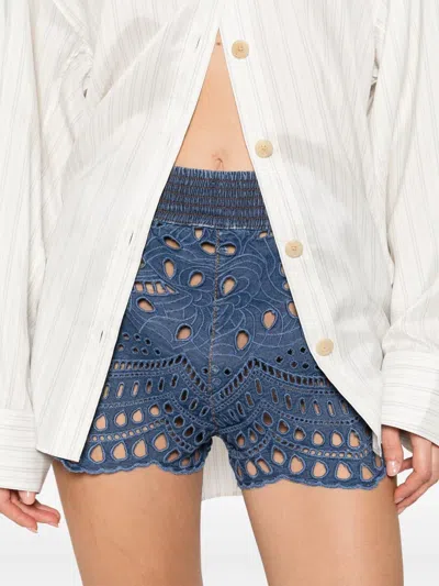 Ermanno Scervino Embroidered Denim Shorts