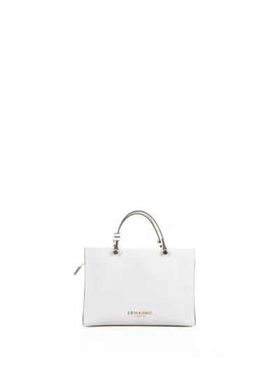 Ermanno Scervino Small White Double Handle Leather Bag