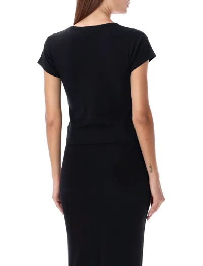 Éterne Fitted Crewneck Short Sleeve Top In Black