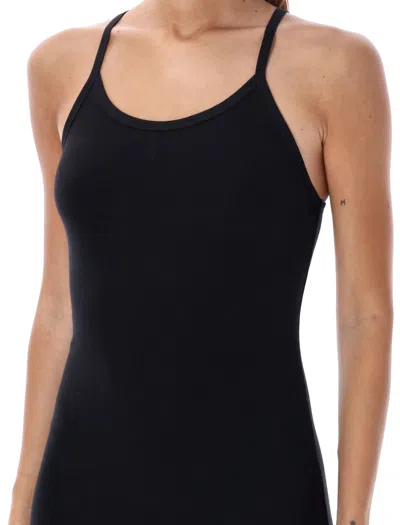 Éterne Form-fitting Ribbed Cotton Maxi Dress In Black