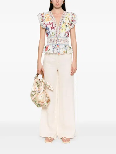 Farm Rio White Cotton Clothing Shirts In Multi