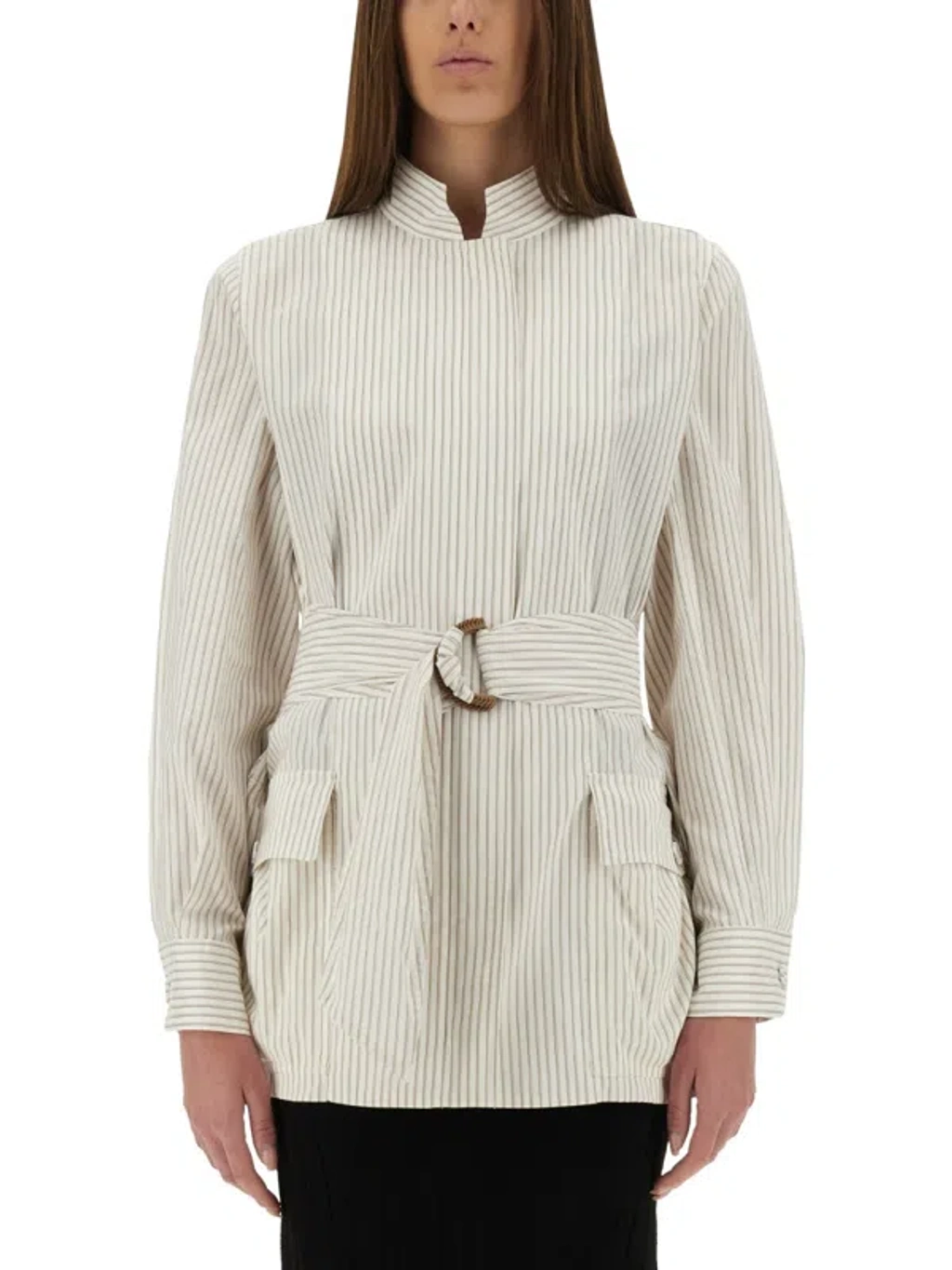 ブルゾン Fendi White Striped Cotton And Silk Blouson Fendi White Striped Cotton And Silk Blouson | ModeSens