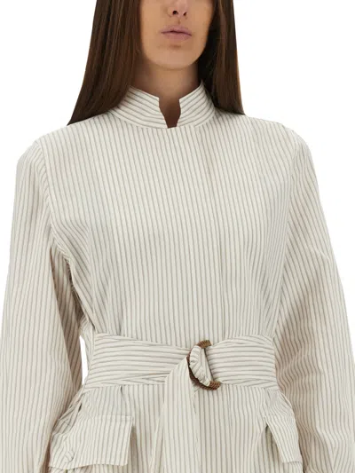 Fendi Structured Cotton And Silk Blouson In White