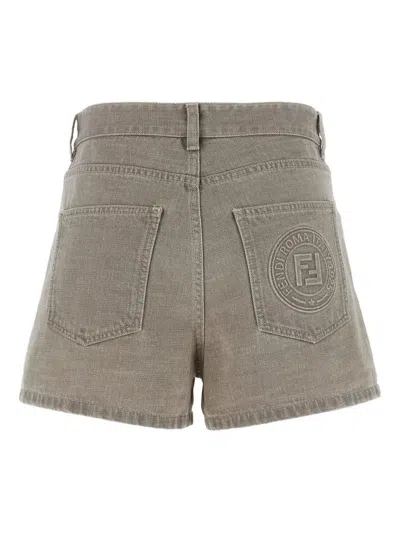 Fendi Grey Denim Shorts
