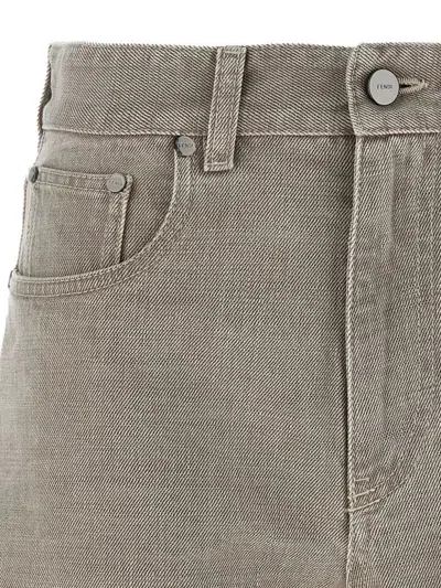 Fendi Grey Denim Shorts