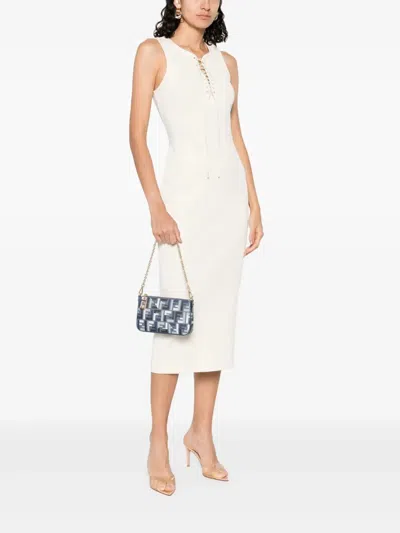 Fendi Ff Fabric Baguette Pouch With Chain