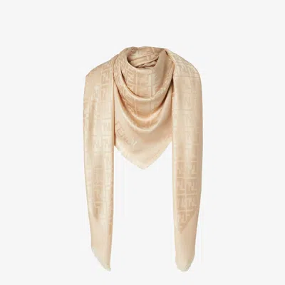 Fendi Fringed Edge Ff Cotton Large Shawl Accessories