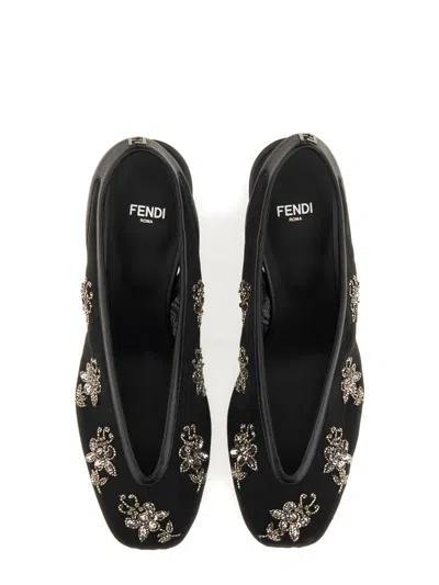 Fendi Slingback With Embroidery