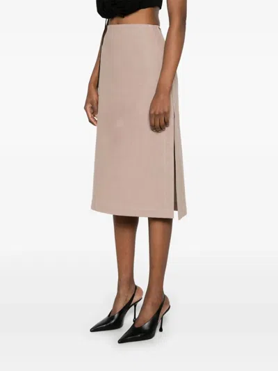 Fendi Linen Midi Skirt