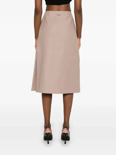 Fendi Linen Midi Skirt