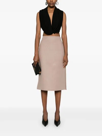 Fendi Linen Midi Skirt