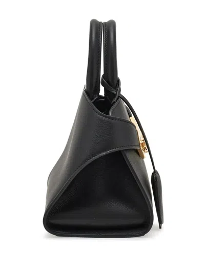 Ferragamo Mini Clutch Embellished Gancini Buckles In Black