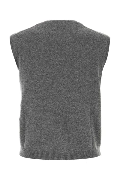 Ferragamo Grey Stretch Cashmere Blend Vest