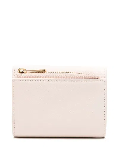 Ferragamo Trifold Wallet Gancini Leather Gold-tone In Pink