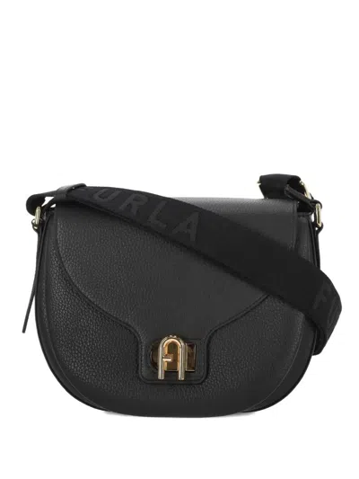 Furla Shoulder Bags With Adjustable Strap And Gold-tone Hardware In Black