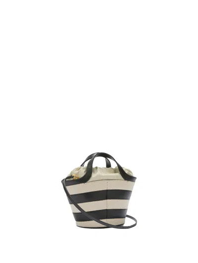 Furla Vortice Mini Double Handle Bag In A Mix Of Canvas And Smooth Leather In Contrast