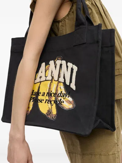 Ganni Banana Print Large Tote Bag