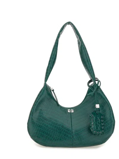 Ganni Medium Croco Hobo Bag