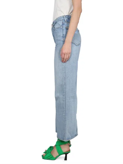 Ganni Wide-leg High-waist Jeans In Classic Light Blue Denim In Blue
