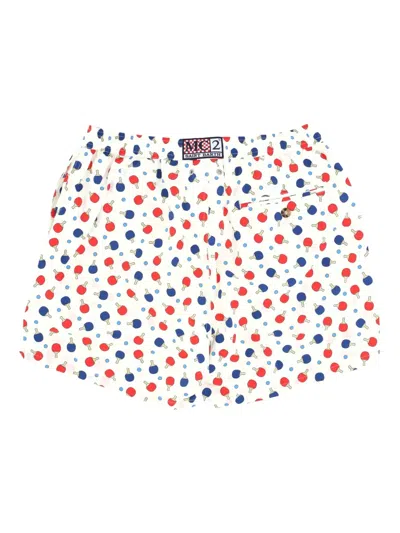 Mc2 Saint Barth Graphic-print Swim Shorts In White