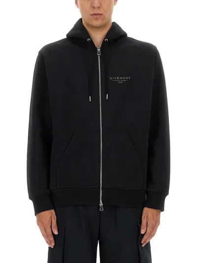 Givenchy Black Cotton Sweatshirts In Black