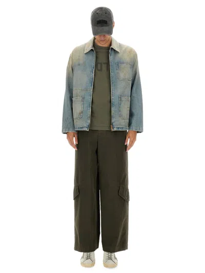 Golden Goose 'mackenzie' Denim Jacket Featuring Faded Effect In Blue