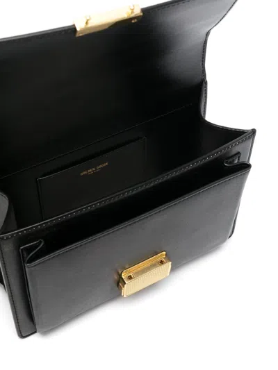 Golden Goose 'venezia' Black  Hand Bag With Lettering Logo And Clasp Closure