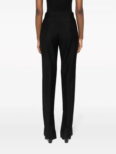 Gucci Black Horsebit Wool Tailored Trousers For Women In Black