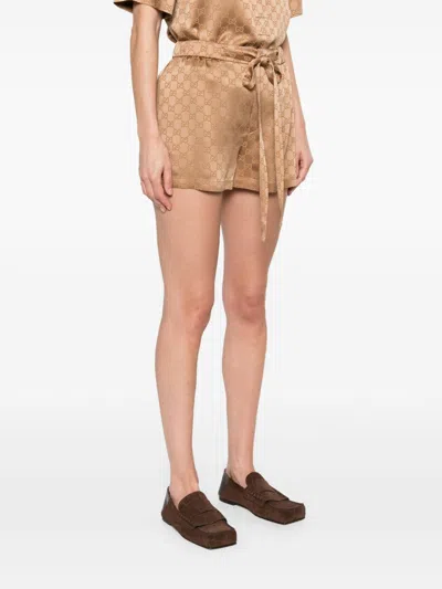 Gucci Women Gg Satin Shorts