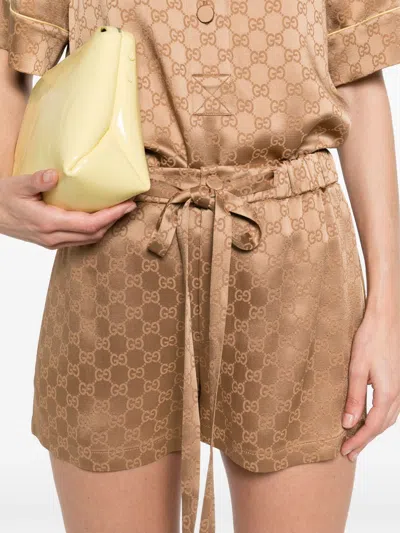 Gucci Women Gg Satin Shorts