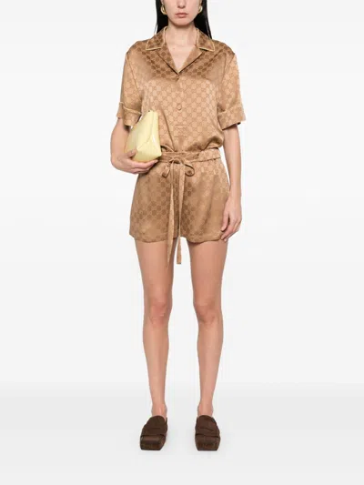 Gucci Women Gg Satin Shorts