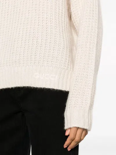Gucci Turtleneck Cropped Ribbed Knit Sweater