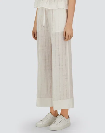 Herno Resort Trousers In Check Linen In Neutral