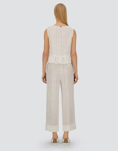 Herno Resort Trousers In Check Linen In Neutral