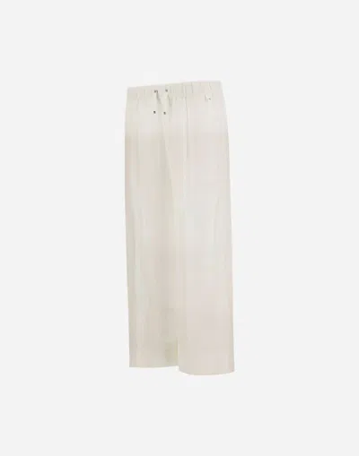 Herno Resort Trousers In Check Linen In Neutral