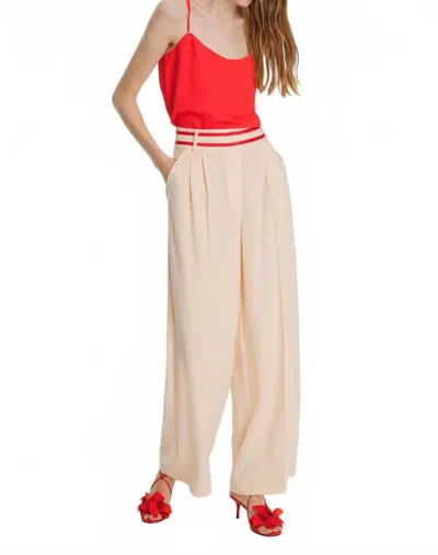 Exquise High Waisted Wide Leg Trouser In Vanilla In Neutral