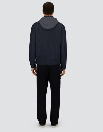 Herno Resort In Cardigan In Cob Carded G.5 Wool And Travel Nylon Ponente
