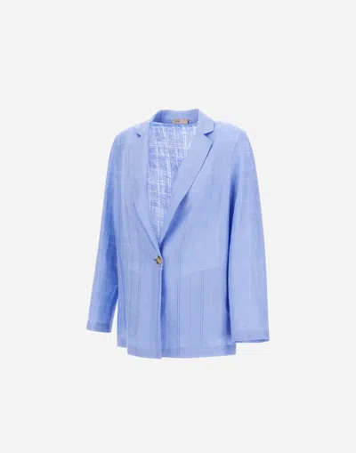 Herno Resort Blazer In Check Linen