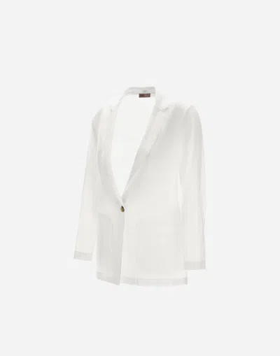Herno Resort Blazer In Check Linen
