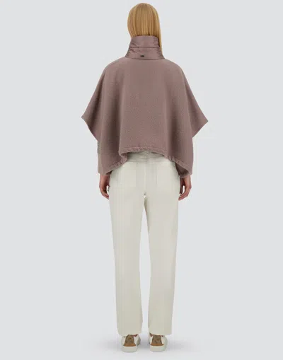 Herno Resort Short Poncho In Warmy Cashmere Wool & Nylon Ultralight