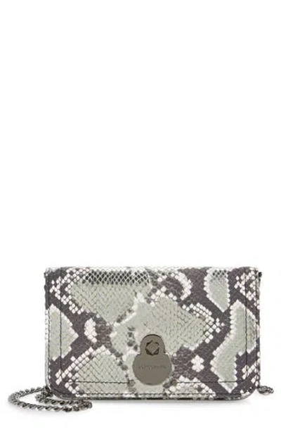 Longchamp Cavalcade Snake Embossed Leather Wallet On A Chain