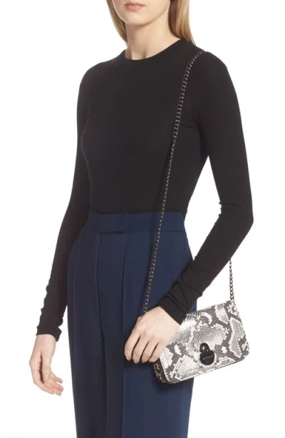 Longchamp Cavalcade Snake Embossed Leather Wallet On A Chain