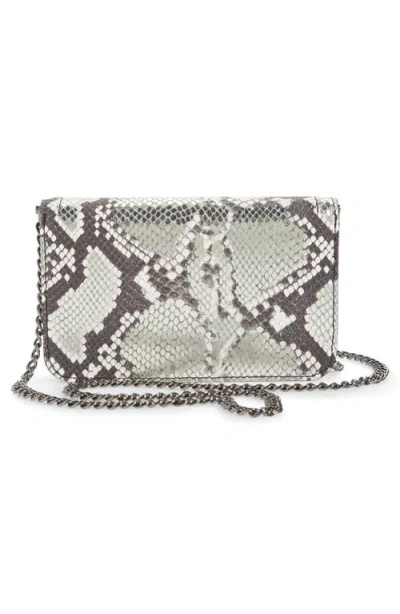 Longchamp Cavalcade Snake Embossed Leather Wallet On A Chain