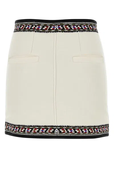 Isabel Marant Étoile Isabel Marant Etoile White Viscose Blend Zeria Mini Skirt