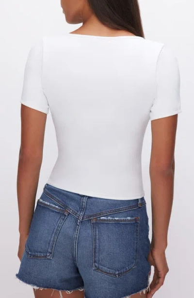 Good American Scoop Neck Crop Scuba Knit T-shirt
