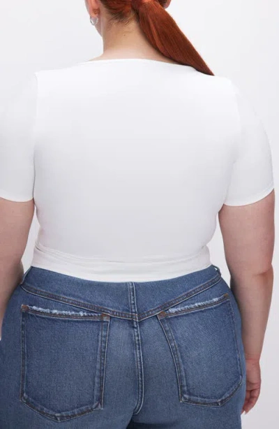 Good American Scoop Neck Crop Scuba Knit T-shirt